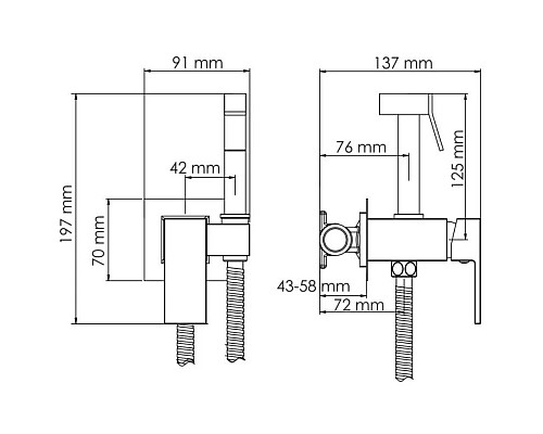 Приобрести Гигиенический комплект WasserKRAFT A71338 в магазине сантехники Santeh-Crystal.ru