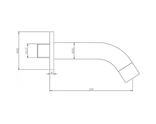 Купить Излив для ванны 120 мм BelBagno Ancona ANCONA-BC-CRM в магазине сантехники Santeh-Crystal.ru