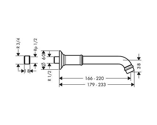 Купить Излив для ванны 166 мм Axor Montreux 16541820 в магазине сантехники Santeh-Crystal.ru