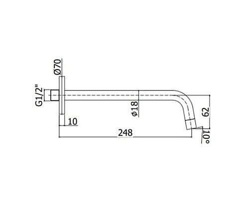 Приобрести Излив для ванны 248 мм Paffoni ZBOC046HG в магазине сантехники Santeh-Crystal.ru