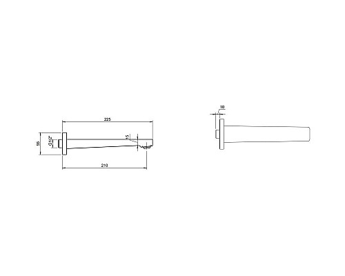 Приобрести Излив для ванны 210 мм Villeroy & Boch Architectura Square TVT125002000K5 в магазине сантехники Santeh-Crystal.ru