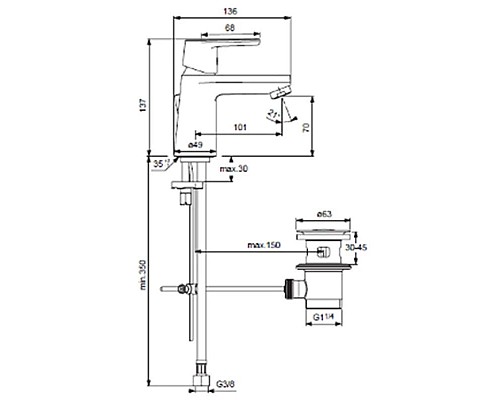 Заказать Комплект смесителей (3 в 1) Ideal Standard Vito B1132AA в магазине сантехники Santeh-Crystal.ru