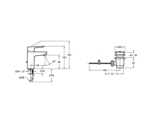 Приобрести Комплект смесителей Jacob Delafon Oscar E29844-CP + E29842-CP + E99898RU-CP в магазине сантехники Santeh-Crystal.ru