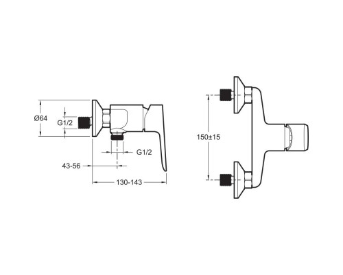Заказать Комплект смесителей Jacob Delafon Oscar E29843-BL + E29842-BL в магазине сантехники Santeh-Crystal.ru