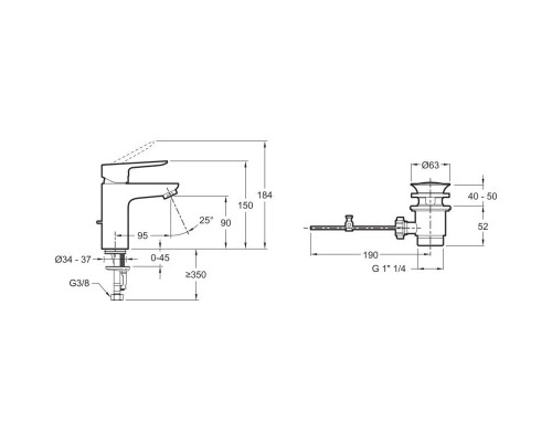 Заказать Комплект смесителей Jacob Delafon Oscar E29843-BL + E29842-BL в магазине сантехники Santeh-Crystal.ru