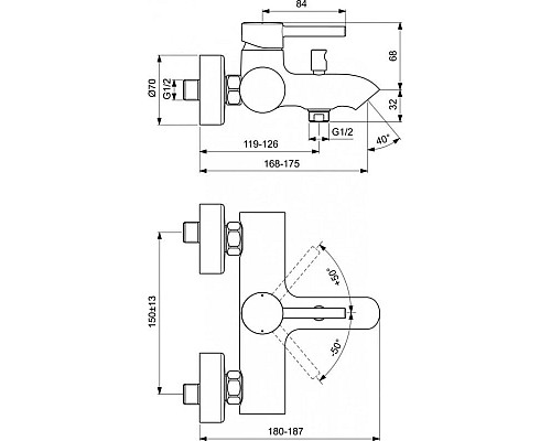 Приобрести Комплект смесителей Ideal Standard Ceraline BC199XG + BC268XG + BD142XG в магазине сантехники Santeh-Crystal.ru