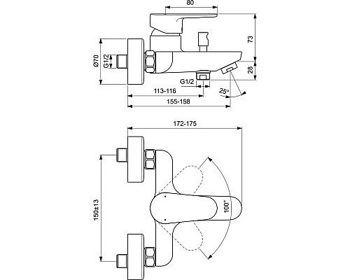 Приобрести Комплект смесителей Ideal Standard Cerafine O BC500XG + BC554XG в магазине сантехники Santeh-Crystal.ru