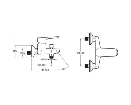 Приобрести Комплект смесителей Jacob Delafon Oscar E29844-BL + E29842-BL + E99898-BL в магазине сантехники Santeh-Crystal.ru