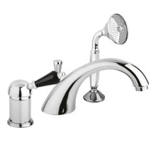 Смеситель на борт ванны хром, ручка Swarovski Nero Cezares Vintage VINTAGE-BVDM-01-Sw-N