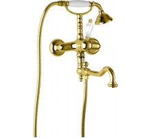 Смеситель для ванны с поворотным изливом золото 24 карата Cezares Venezia VENEZIA-VDFM2-03/24-Bi
