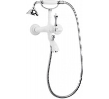 Смеситель для ванны bianco lucido/cromo, ручка bianco lucido/cromo Cezares Margot MARGOT-VDM-BLC