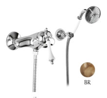 Смеситель для душа с ручным душем бронза, ручка белая Cezares Margot MARGOT-DDM-02-Bi