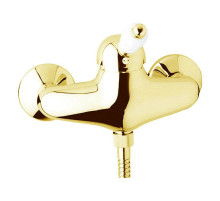 Смеситель для душа золото 24 карат, ручка белая Cezares Elite ELITE-DM-03/24-Bi