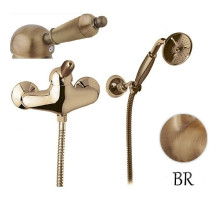 Смеситель для душа в комплекте с ручным душем бронза, ручка металл Cezares Elite ELITE-D-02-M
