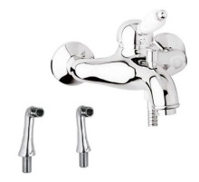 Смеситель на борт ванны хром, ручка белая Cezares Elite ELITE-PBVM-01-Bi