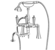 Смеситель на борт ванны с ручным душем хром, ручки металл Cezares First FIRST-PBV2-01-M