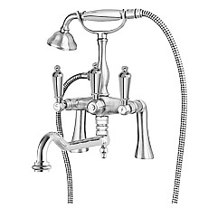 Смеситель на борт ванны с ручным душем хром, ручки металл Cezares First FIRST-PBV2-01-M
