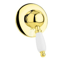 Смеситель для душа золото 24 карат, ручка белая Cezares Elite ELITE-DIM-03/24-Bi