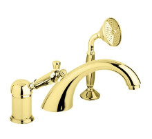 Смеситель на борт ванны золото 24 карат, ручка металл Cezares Elite ELITE-BVDM-03/24-M