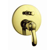 Встраиваемый однорычажный смеситель для ванны с душем золото, ручка золото Cezares Lira LIRA-VDIM-03