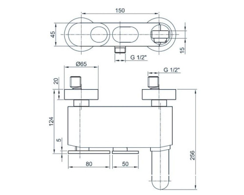 Купить Смеситель для ванны сатин, ручка сатин Cezares Butterfly BUTTERFLY-VM-04 в магазине сантехники Santeh-Crystal.ru