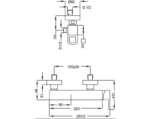 Заказать Смеситель для душа хром, ручка хром Cezares Levico LEVICO-DM-01-Cr в магазине сантехники Santeh-Crystal.ru