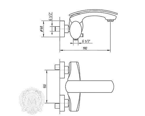 Заказать Смеситель для ванны Migliore Flo ML.FLO-7008.CR в магазине сантехники Santeh-Crystal.ru