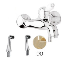 Смеситель на борт ванны золото 24 карат, ручка белая Cezares Elite ELITE-PBVM-03/24-Bi