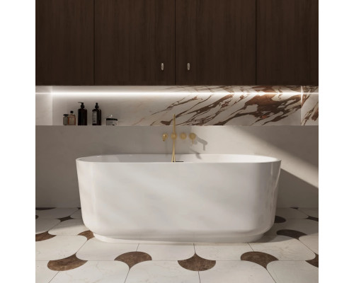 Смеситель для ванны Vincea Groove VBTW-4G1BG встраиваемый, с душевым гарнитуром, золотой матовый