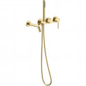 Смеситель для ванны Vincea Groove VBTW-4G1BG встраиваемый, с душевым гарнитуром, золотой матовый