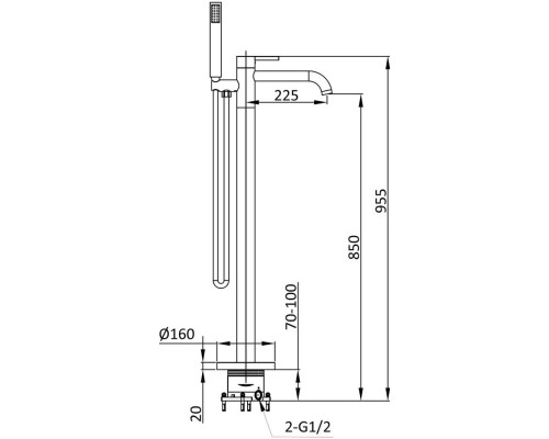Смеситель напольный для ванны Vincea Desire VTF-1DBN сатин