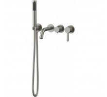 Смеситель для ванны Vincea Villa VTFW-1VL1BN встраиваемый, с душевым гарнитуром, сатин