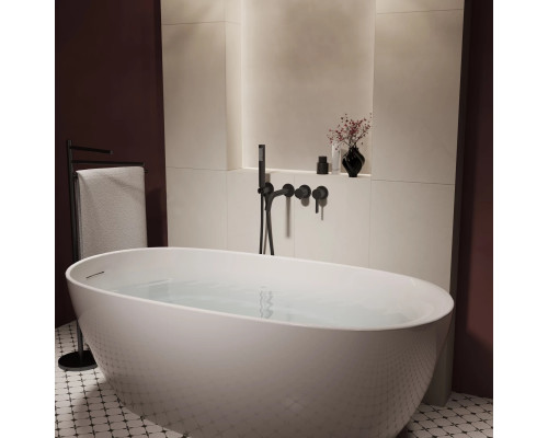 Смеситель для ванны Vincea Villa VTFW-1VL1MB встраиваемый, с душевым гарнитуром, черный матовый