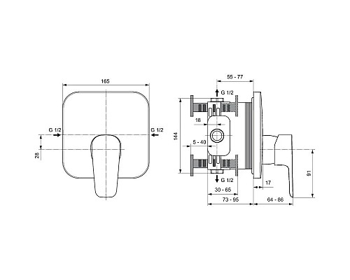 Приобрести Смеситель для душа Ideal Standard Ceraplan III A6114AA в магазине сантехники Santeh-Crystal.ru