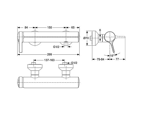 Купить Смеситель для душа Ideal Standard Melange A4269AA в магазине сантехники Santeh-Crystal.ru