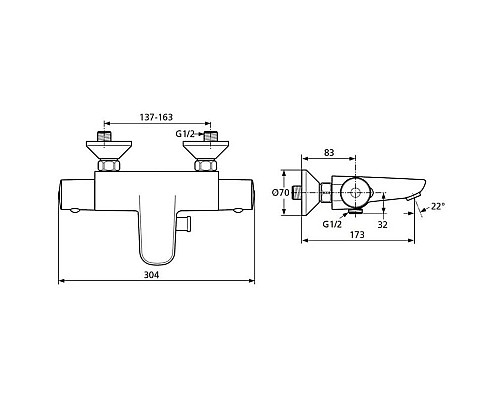 Заказать Термостат для ванны Ideal Standard Ceratherm 50 A5550AA в магазине сантехники Santeh-Crystal.ru