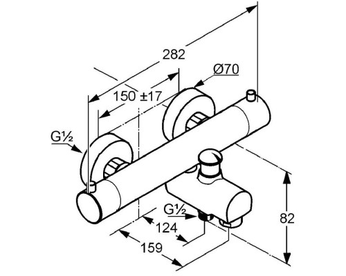 Приобрести Термостат для ванны Kludi Objekta 352600538 в магазине сантехники Santeh-Crystal.ru