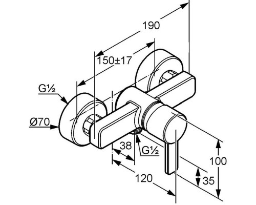 Купить Смеситель для душа Kludi Zenta 388709175 в магазине сантехники Santeh-Crystal.ru