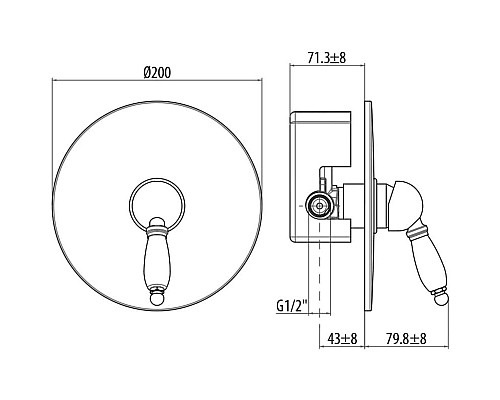 Купить Смеситель для душа Gattoni Orta 2730/27V0CHBR в магазине сантехники Santeh-Crystal.ru