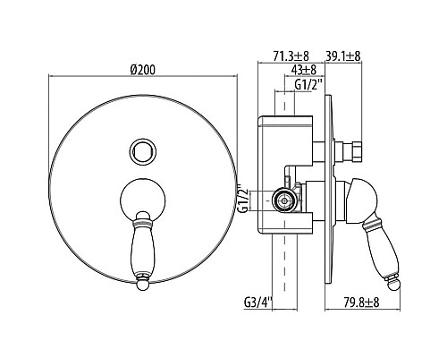 Купить Смеситель для ванны Gattoni Orta 2734/27V0CHBR в магазине сантехники Santeh-Crystal.ru