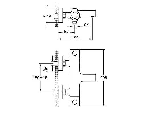 Заказать Термостат для ванны Vitra AquaHeat A47159EXP в магазине сантехники Santeh-Crystal.ru