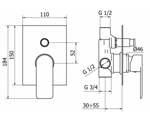 Купить Смеситель для ванны Cezares FURORE-VDIM-01-Cr в магазине сантехники Santeh-Crystal.ru