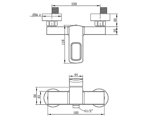 Купить Смеситель для душа G.Lauf GOR5-A058 в магазине сантехники Santeh-Crystal.ru