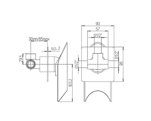 Купить Смеситель для душа Paini Morgana 73CR690 в магазине сантехники Santeh-Crystal.ru