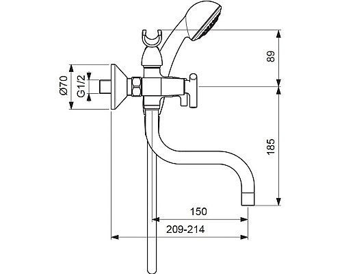 Купить Смеситель для ванны Vidima Trinity BA260AA в магазине сантехники Santeh-Crystal.ru