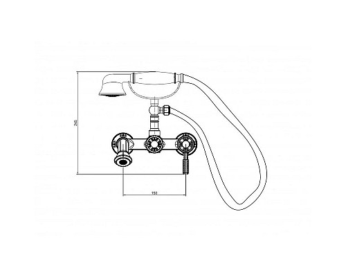 Купить Смеситель для ванны Milacio Vitoria MC.300.SL в магазине сантехники Santeh-Crystal.ru