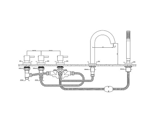 Заказать Смеситель на борт ванны Jaquar Florentine FLR-CHR-5277A в магазине сантехники Santeh-Crystal.ru