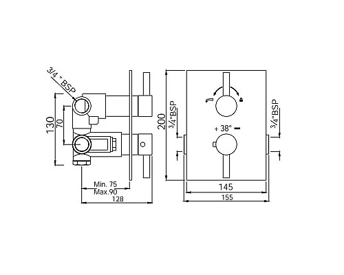 Купить Термостат для ванны Jaquar Florentine FLR-CHR-5671 в магазине сантехники Santeh-Crystal.ru