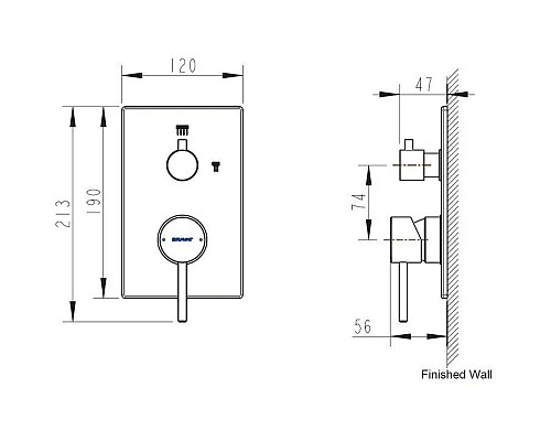 Купить Смеситель для ванны Bravat Arc P69193C-2-ENG в магазине сантехники Santeh-Crystal.ru