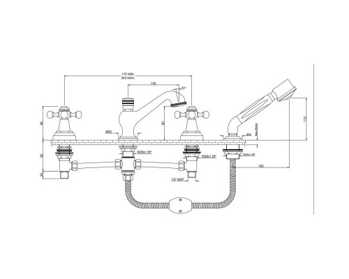 Заказать Смеситель на борт ванны Jaquar Queen’s QQT-CHR-7277 в магазине сантехники Santeh-Crystal.ru